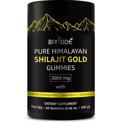 Gomitas de Shilajit 100% Puro del Himalaya (Pack de 60 Gomitas)