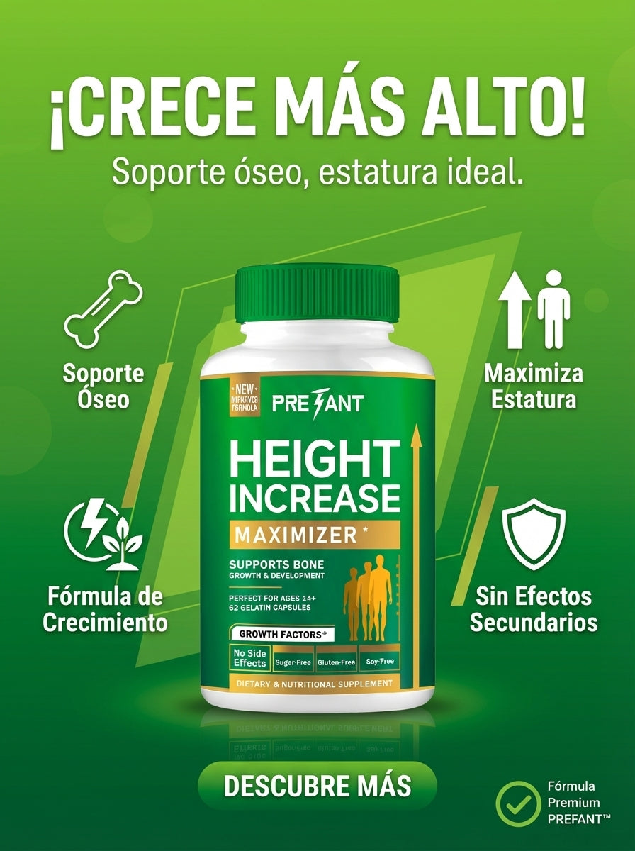 Height Increase Maximizer - Fórmula Nutricional de Apoyo al Crecimiento (60 cápsulas)
