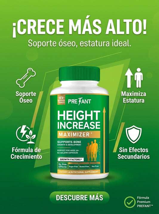 Height Increase Maximizer - Fórmula Nutricional de Apoyo al Crecimiento (60 cápsulas)